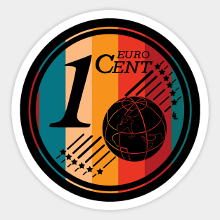 One cent Euro coin Sticker